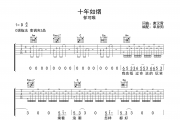 十年如烟吉他谱 郁可唯《十年如烟》六线谱|吉他谱C调