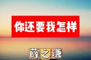 你还要我怎样简谱 薛之谦《你还要我怎样》简谱+动态视频