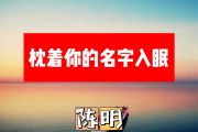 枕着你的名字入眠简谱 陈明《枕着你的名字入眠》简谱+动态视频