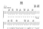 情歌吉他谱 梁静茹 《情歌》六线谱C调吉他谱