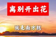 离别开出花简谱 就是南方凯《离别开出花》简谱+动态视频降A调