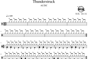 Thunderstruck鼓谱 AC/DC-Thunderstruck爵士鼓谱 鼓行家制谱