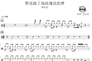 野花做了场玫瑰花的梦鼓谱 杨友友-野花做了场玫瑰花的梦爵士鼓谱 鼓行家制谱