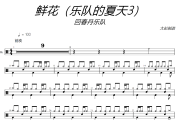 鲜花鼓谱 回春丹乐队-鲜花爵士鼓谱 大彭制谱