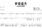 梦里蓝天简谱 张国荣《梦里蓝天》简谱F调