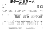 爱多一次痛多一次简谱 谭咏麟《爱多一次痛多一次》简谱C调