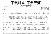 不负时光不负天涯简谱 光头华夏《不负时光不负天涯》简谱F调