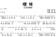 暧昧简谱 王菲-暧昧 降E调简谱