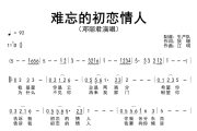 难忘的初恋情人简谱 邓丽君《难忘的初恋情人》简谱降D调