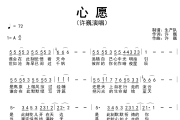 心愿简谱 许巍《心愿》简谱