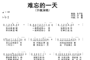 难忘的一天简谱 许巍《难忘的一天》简谱降D调