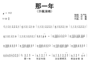 那一年简谱 许巍《那一年》简谱D调