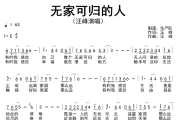 无家可归的人简谱 汪峰《无家可归的人》简谱E调