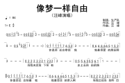 像梦一样自由简谱 汪峰《像梦一样自由》简谱E调