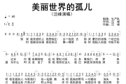 美丽世界的孤儿简谱 汪峰《美丽世界的孤儿》简谱降E调