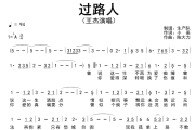 过路人简谱 王杰《过路人》简谱降A调
