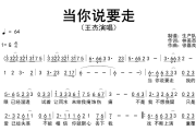 当你说要走简谱 王杰《当你说要走》简谱G调