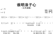 谁明浪子心简谱 王杰-谁明浪子心简谱F调