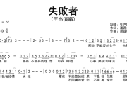 失败者简谱 王杰《失败者》简谱D调