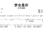 梦全是你简谱 王杰《梦全是你》简谱降E调