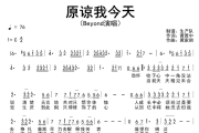 原谅我今天简谱 Beyond《原谅我今天》简谱C调