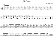 21 Guns鼓谱 Green Day-21 Guns(剪辑)架子鼓|爵士鼓|鼓谱
