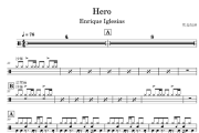 Hero鼓谱 Enrique Iglesias《Hero》架子鼓|爵士鼓|鼓谱