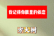 我记得你眼里的依恋简谱 方大树《我记得你眼里的依恋》简谱降B调