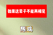 如果这辈子不能再相见简谱 陈瑞《如果这辈子不能再相见》简谱
