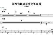 喜欢你比说喜欢你更容易鼓谱 蔡旻佑-喜欢你比说喜欢你更容易架子鼓|爵士鼓|鼓谱+动态视频