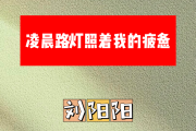 凌晨路灯照着我的疲惫简谱 刘阳阳《凌晨路灯照着我的疲惫》简谱B调