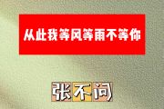 从此我等风等雨不等你简谱 张不问《从此我等风等雨不等你》简谱