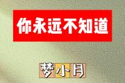 你永远不知道简谱 梦小月《你永远不知道》简谱降A调